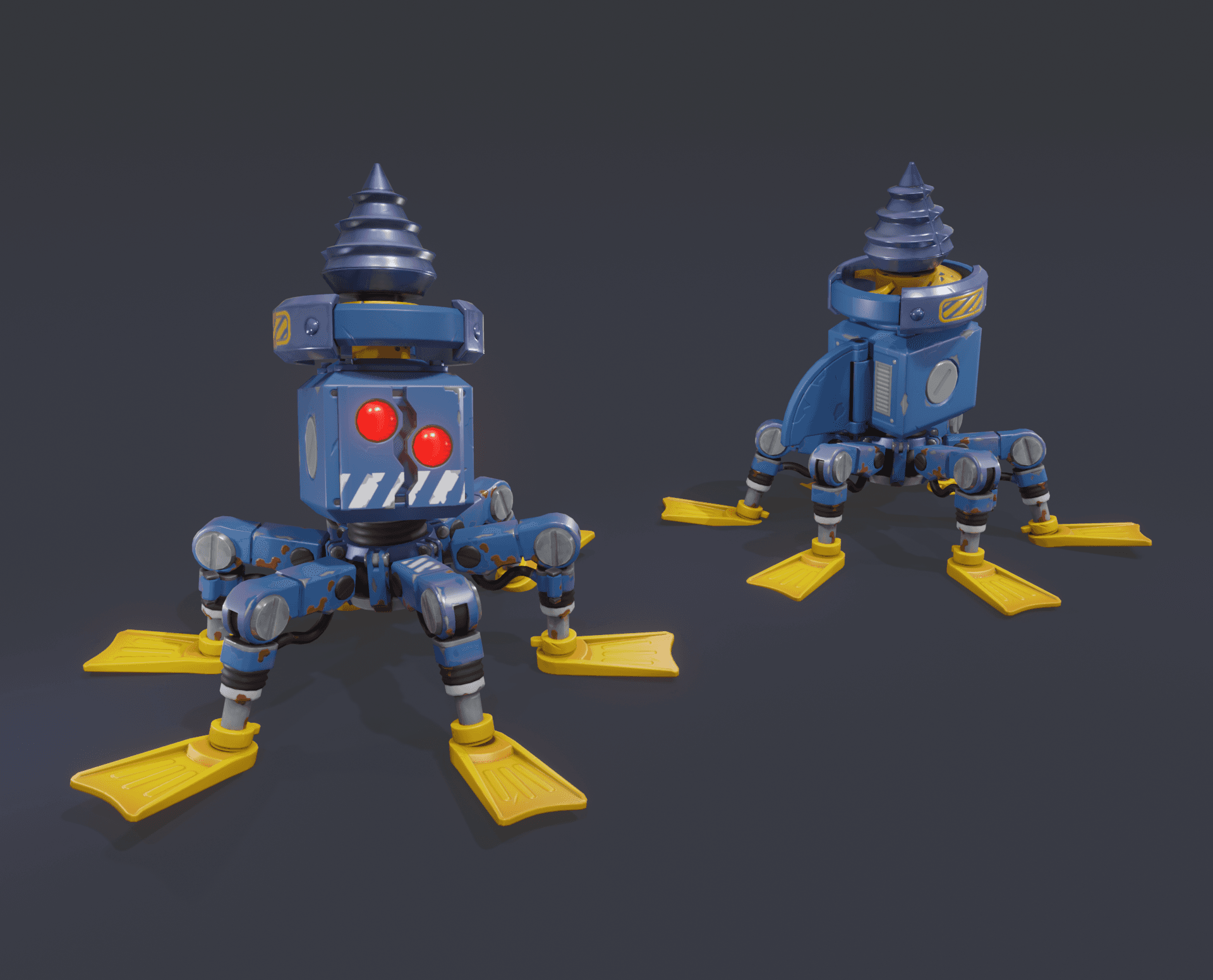 Official Scrap Mechanic preview showing two Blue Totebots