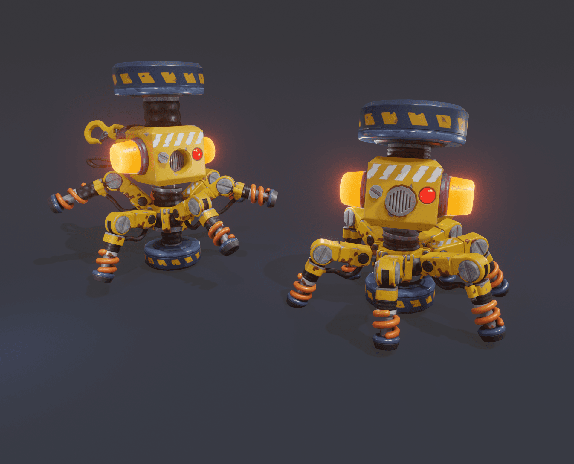 Official Scrap Mechanic preview showing two Yellow Totebots