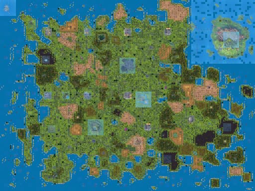 Reference Survival surface map with roads, islands and terrain